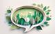 Firefly communication, speech bubble sustainability, no people, abstract, white background, isolated (2)